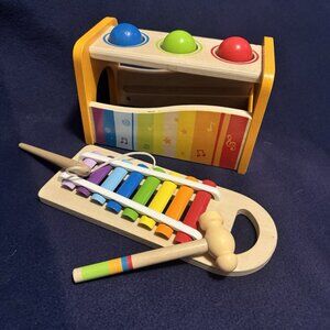 Hape Rainbow Colored Wooden Xylophone for Kids Educational Musical Toy